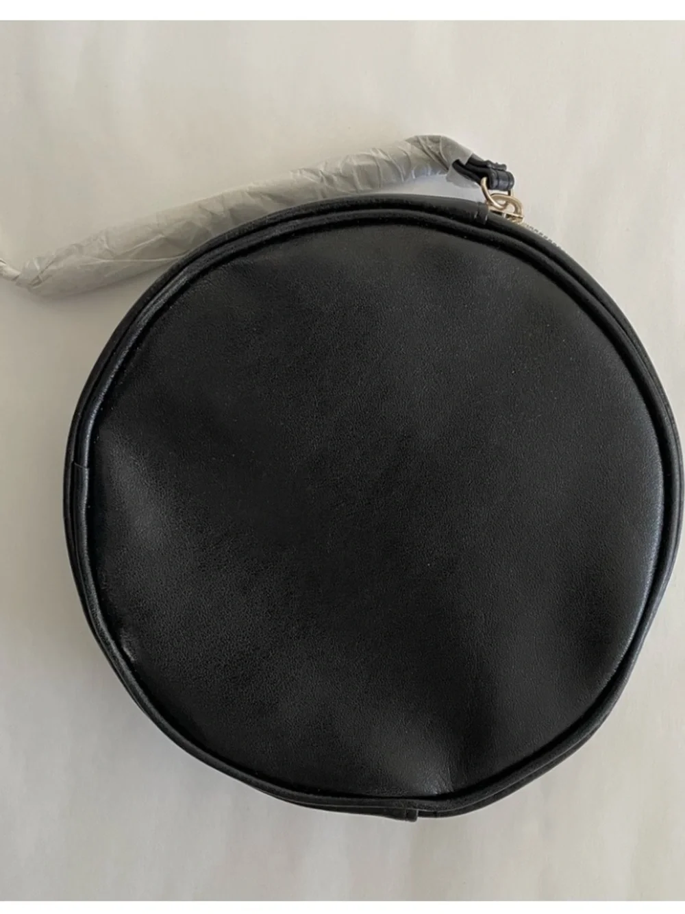 Shiseido black round cosmetic bag